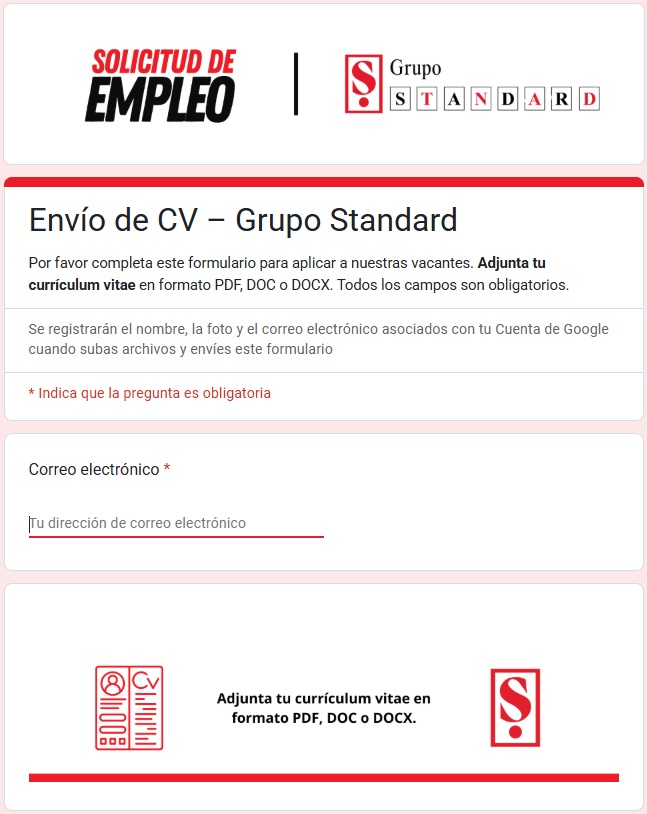 solicitud de empleo grupo standard guatemala